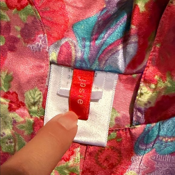 Floral Satin Kimono Top 5/6X - Picture 2 of 5